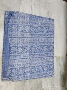 Blue Printed Dress Material