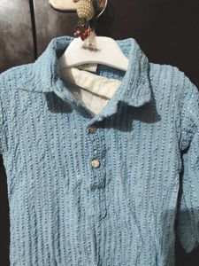 sky blue embroiderd pthani suit for kids