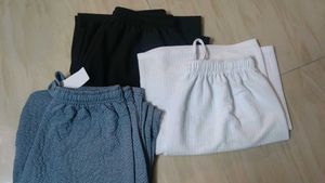 White, black, blue Palazzo Pants combo offer