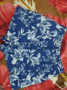 Blue Floral Zara Print Shorts