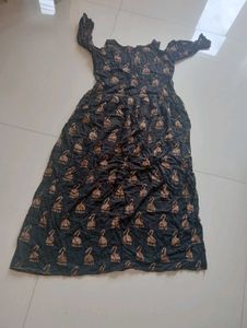 Stylish Cold Shoulder Ethnic Gown