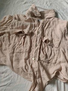 Original Zara Shirt With Knot And Pockets