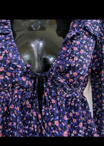 Floral Tie-Front Peplum Top