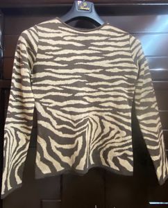 Zebra Print Long Sleeve Top
