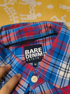 Men's Plaid Short Sleeve Shirt Baree Denim