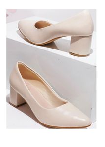 Classic White Block Heels