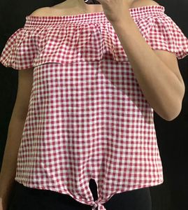 Red & White Gingham Top