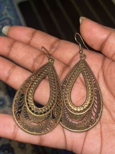 Boho Filigree Teardrop Earrings