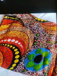 Vibrant African Print Saree