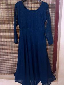 Elegant Navy Blue Gown 36 bust