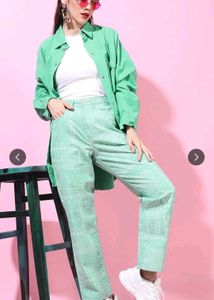 Trendy Mint Green Printed Pants