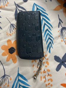 Classy Apple Blue Zipper Wallet