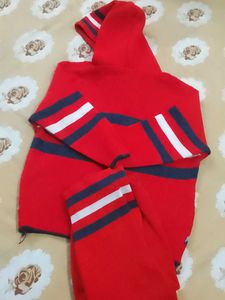 Trendy Red Kids Hooded Sweater