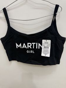Shein Black "Martini Girl" Crop Top