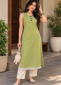 Light Green Sleeveless Kurti 💚
