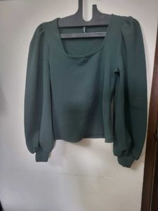 Tokyo Talkies Puff Sleeve Square Neck Top