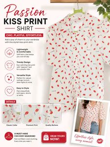 Kiss Print Shirt - Chic & Playful