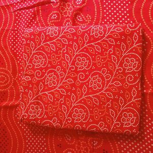 Designer Bandhani Print Dress Material