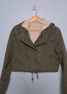 Olive Green Cropped Jacket