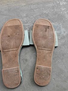 Light Blue Bow Detail Slides