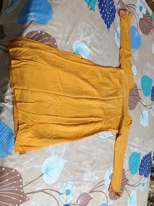 Yellow Kurta with Mirror Work