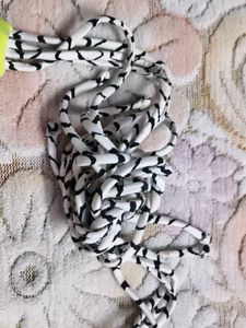 Black &amp; White Zigzag Print Bikini Top