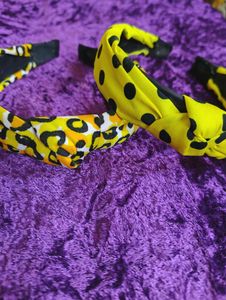 Knot Hair Band (Yellow Polka Dot &amp; Leopard Print)