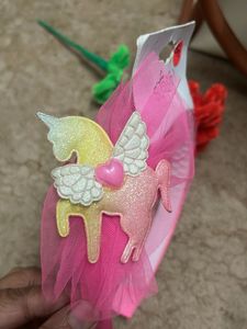 Sparkling Unicorn Headband with Pink Tulle