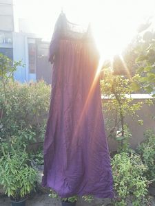 Purple Ethnic Gown with Ditsy Print