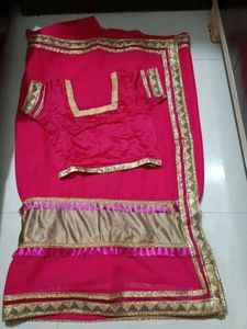 Stunning Pink Saree with Embellishments