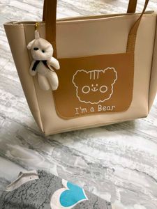 Cute Bear Tote Bag with Charm