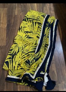 Yellow Palm Print Dupatta