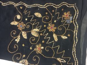 Black Satri Zardozi Work Saree