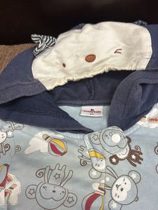Baby Blue Monkey Print Onesie