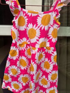 Girls Summer Daisy Print Dress