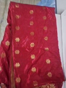 Red Banarasi Silk dupatta