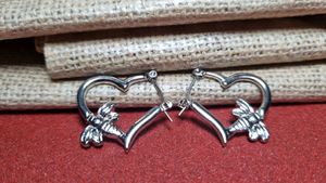 Anti tarnish Heart &amp; Bee Hoop Earrings