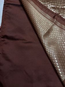 Silk Saree with Unique Print Coffee Brown Sare