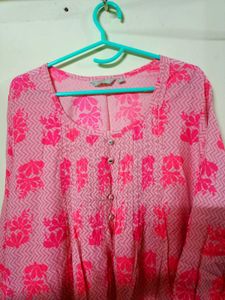 Pink Floral Kurta