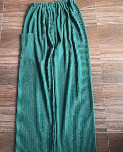 Green Pleated Palazzo Pants