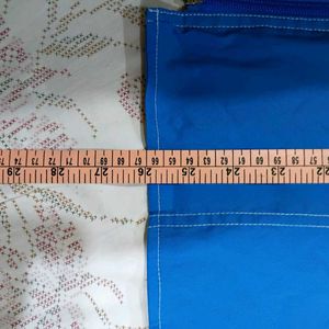 Blue Hooded Sleeveless Zip-Up Vest