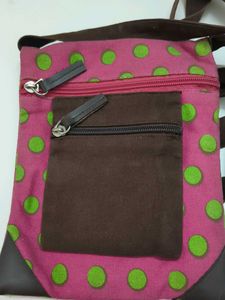 Pink Polka Dot Crossbody Bag