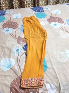Yellow Kurta with Mirror Work