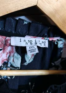 Inspired Hearts Black Floral Print Mini Dress