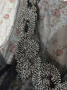 Sheer Embellished Black Tunic Top