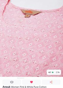 Pretty Pink Chikankari Kurta small size