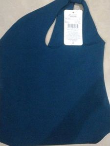 Shein One Shoulder Blue Top