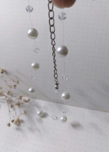 Invisible Necklace Pearl &amp; Crystal Choker