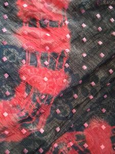 Red and Black Bandhani Fabric