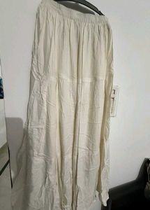 Elegant Off-White Ethnic Maxi Skirt